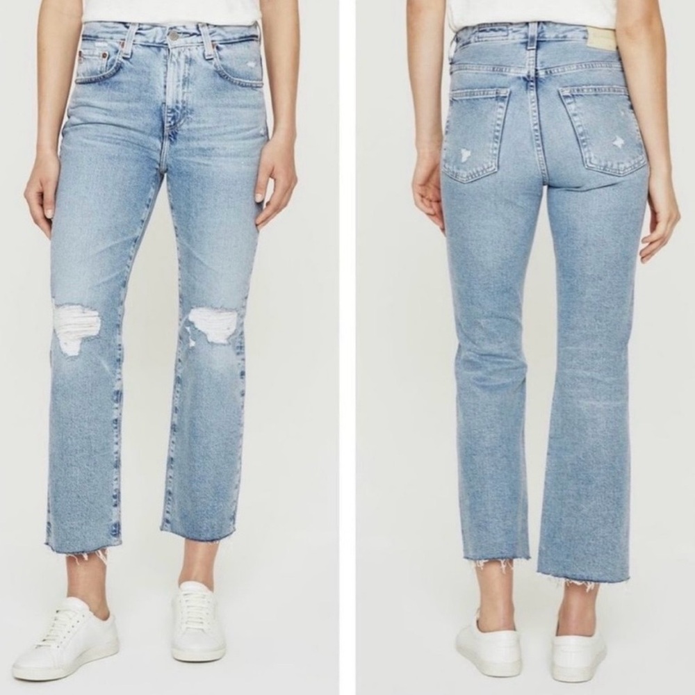 AG Adriano Goldschmied Women’s Kinsley High Rise Pop Crop Jeans Size 24